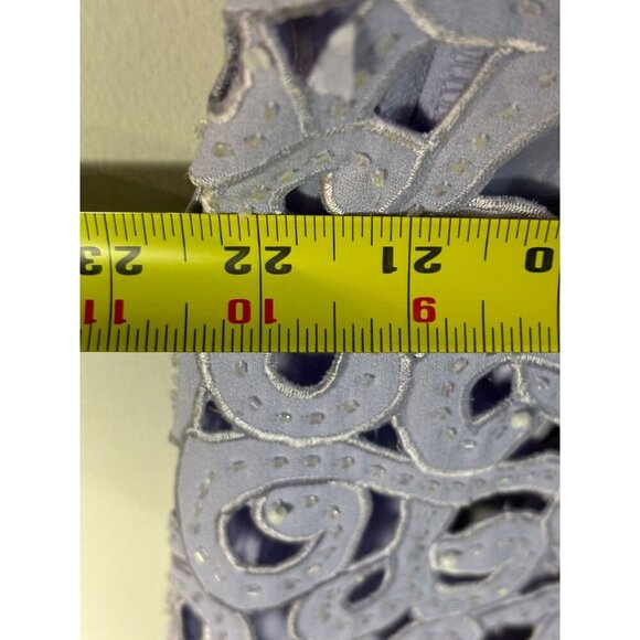 Natasha Embroidered Beaded Open Front Laser Cut Jacket Light Lavender Sz 16 - Picture 7 of 10